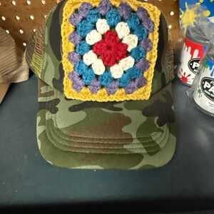 Cap with Crochet Patch